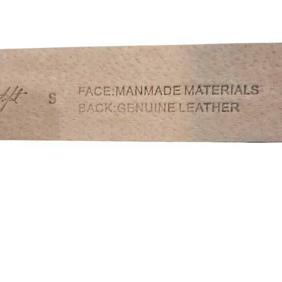 White House Black Market Nude Patent Belt S Cork Detail Wide Waist Hip Belt main image 7